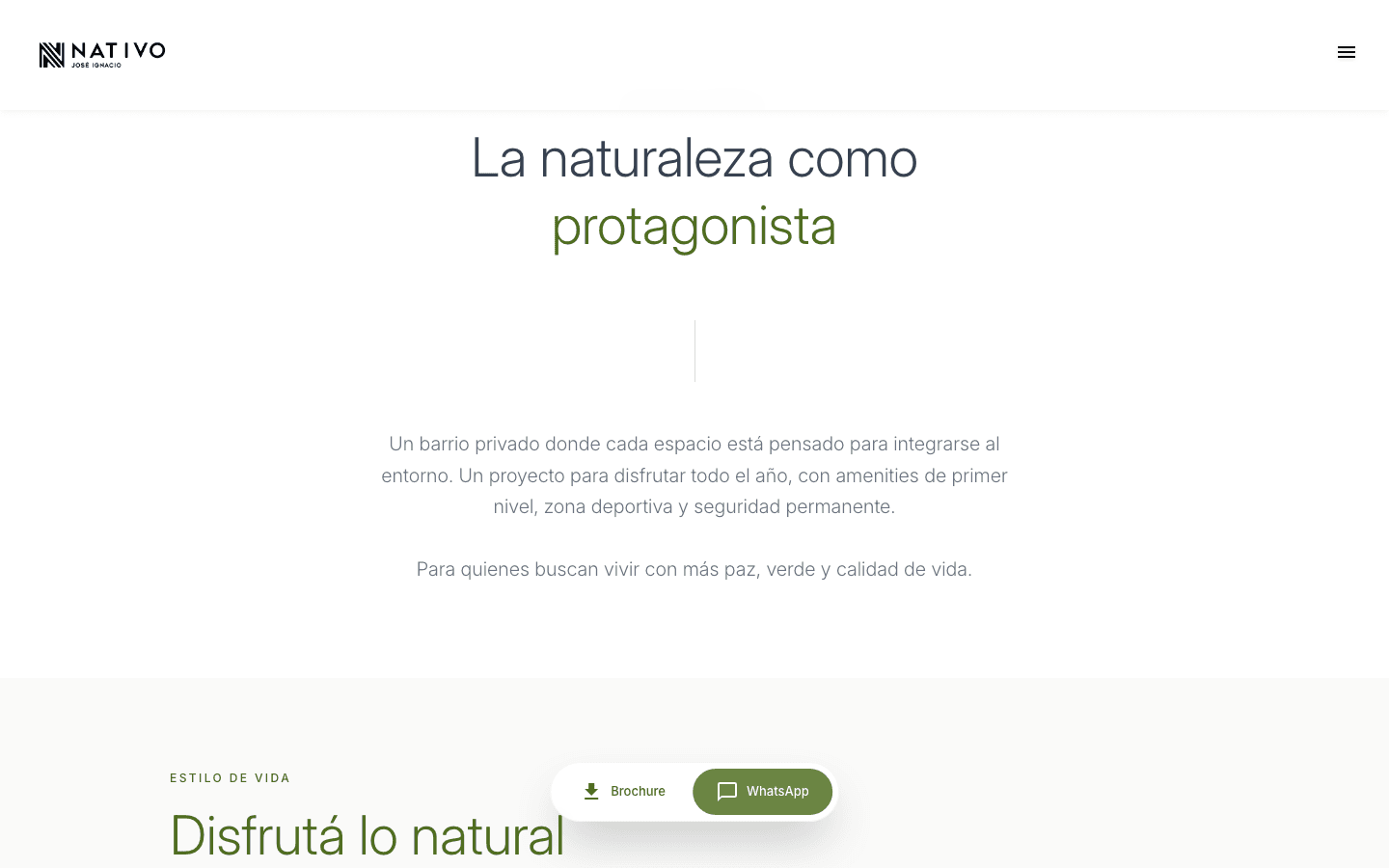 Nativo José Ignacio — hero del sitio web renovado