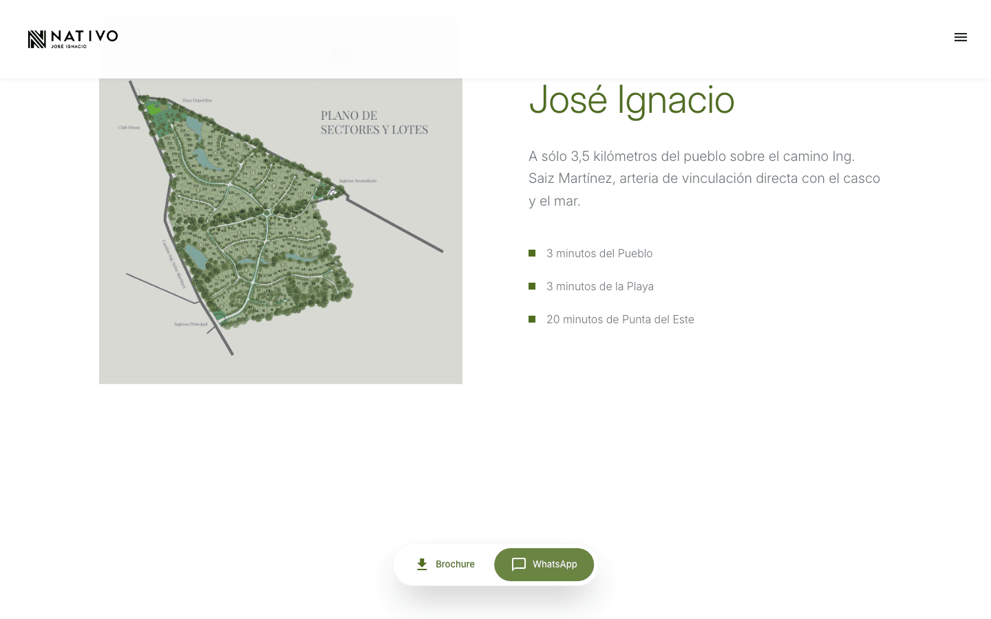 Nativo José Ignacio — detalle de lotes disponibles